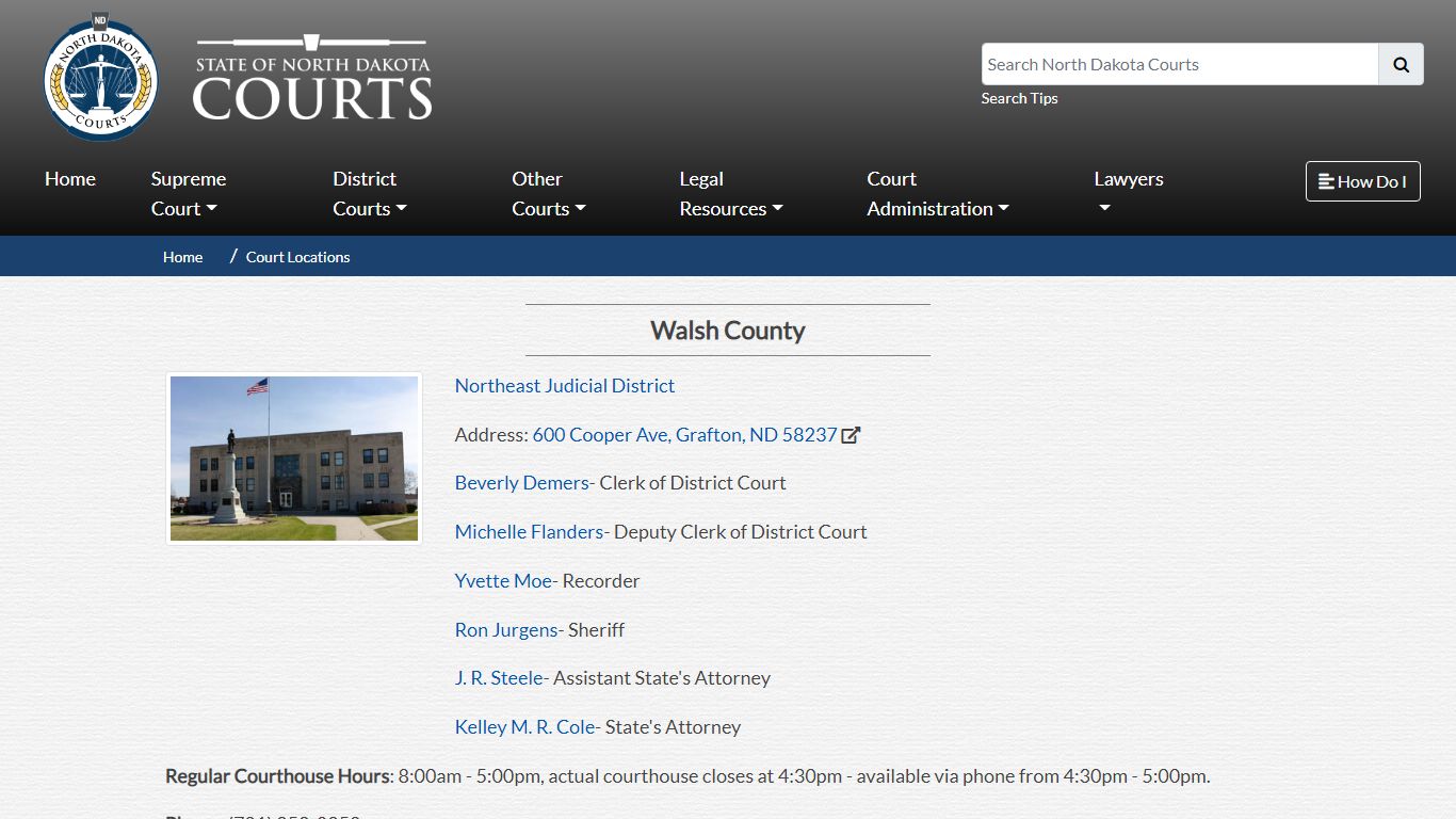 North Dakota Court System - Walsh County - North Dakota Supreme Court