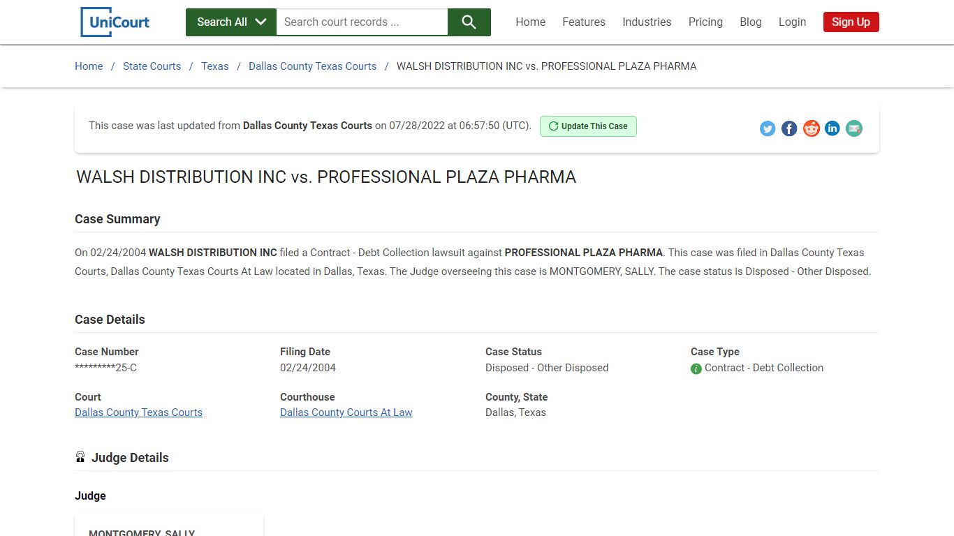 WALSH DISTRIBUTION INC vs PROFESSIONAL PLAZA PHARMA | Court Records ...