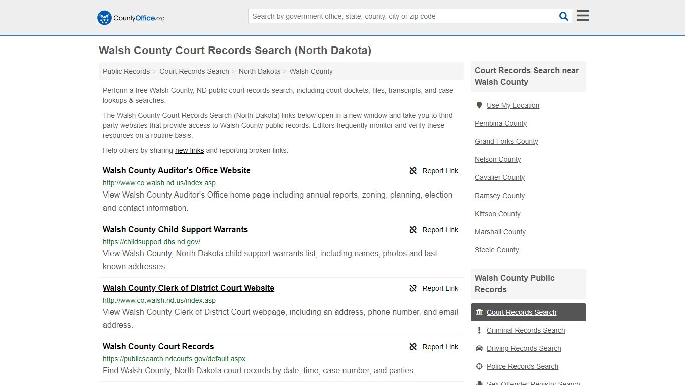 Walsh County Court Records Search (North Dakota) - County Office