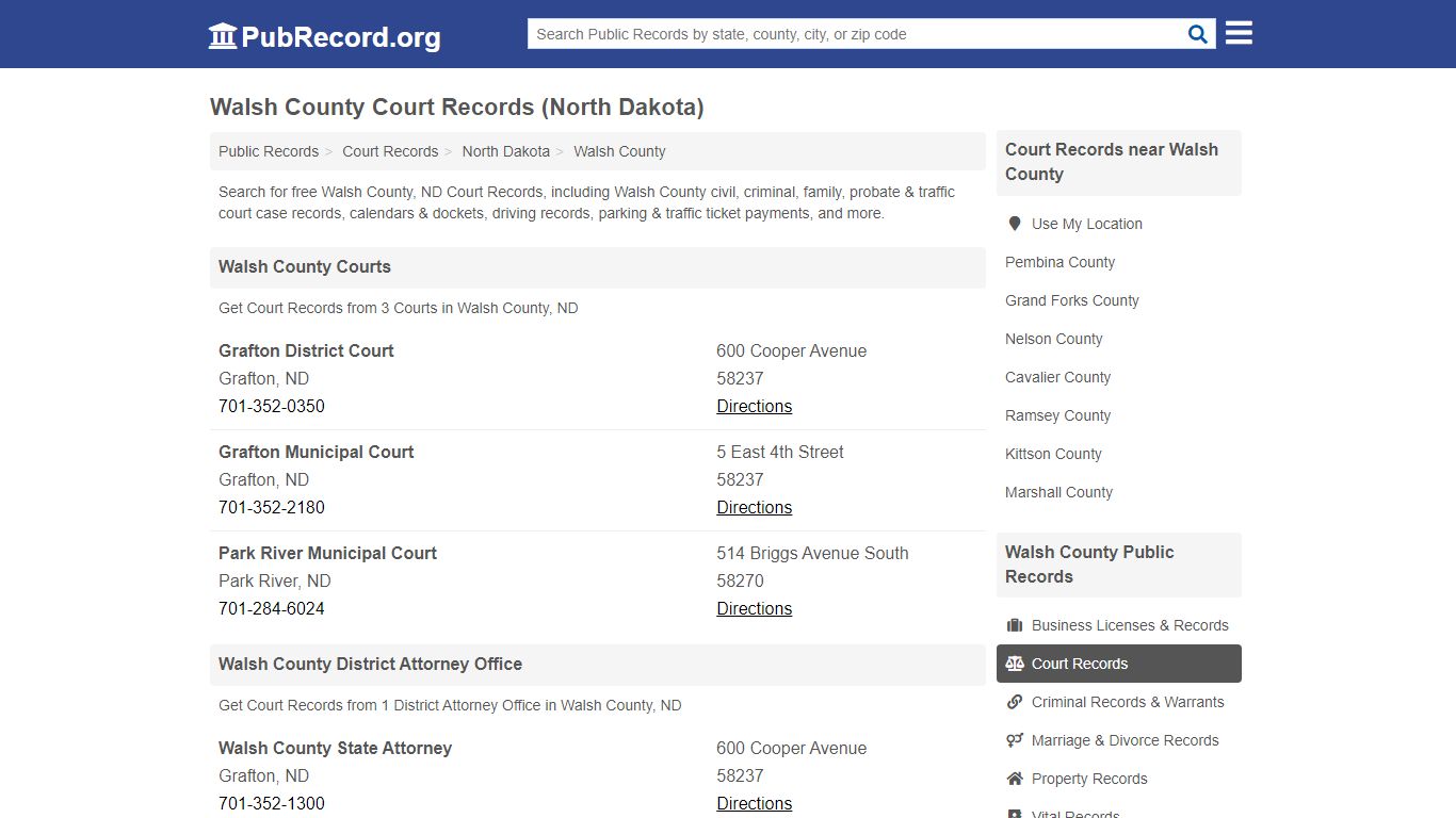 Walsh County Court Records (North Dakota) - PubRecord.org