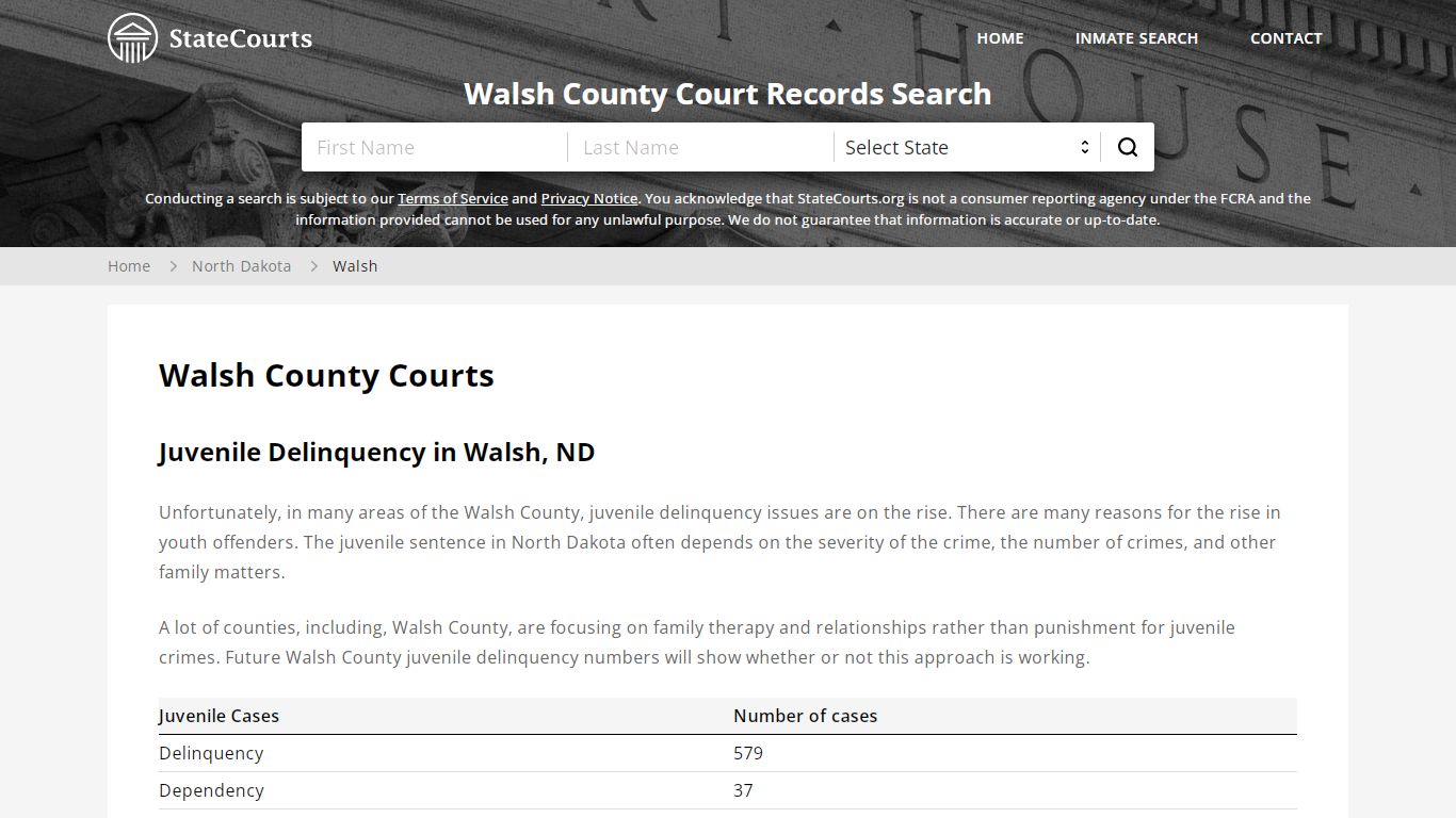 Walsh County, ND Courts - Records & Cases - StateCourts